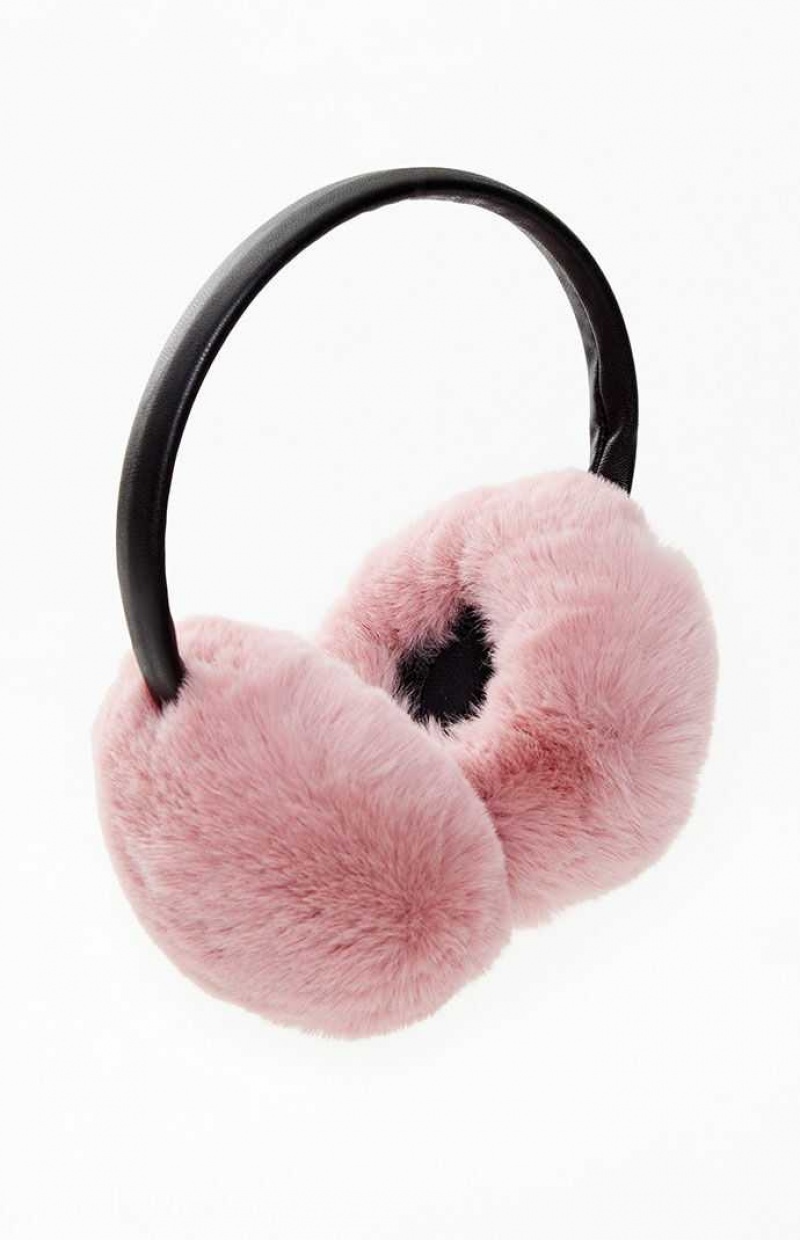 Dámské Čepice PacSun Faux Fur Earmuffs Růžové | 57XGNRMWO