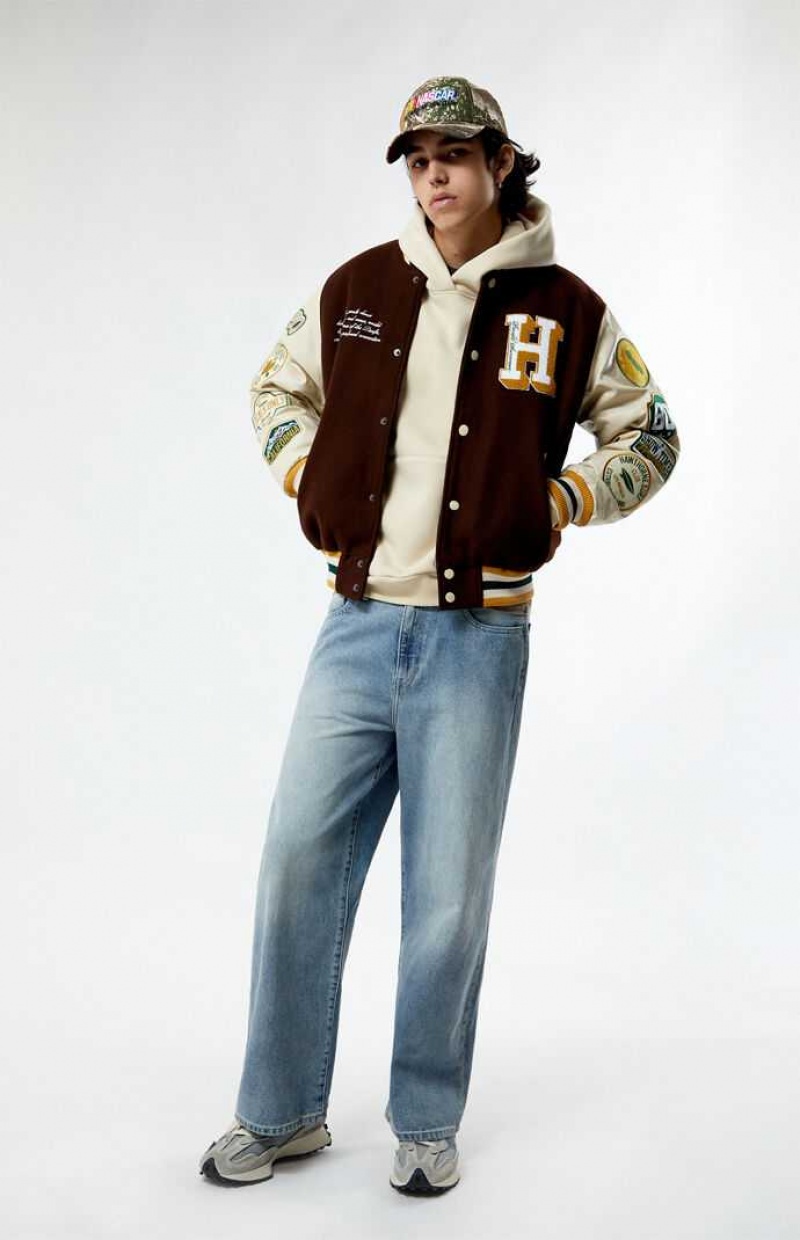 Pánské Bundy PacSun Hawthorne Varsity Hnědé | 94KPONILS