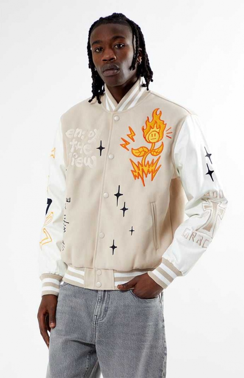 Pánské Bundy PacSun Vibe With Me Varsity Hnědé | 91WSHRLZP