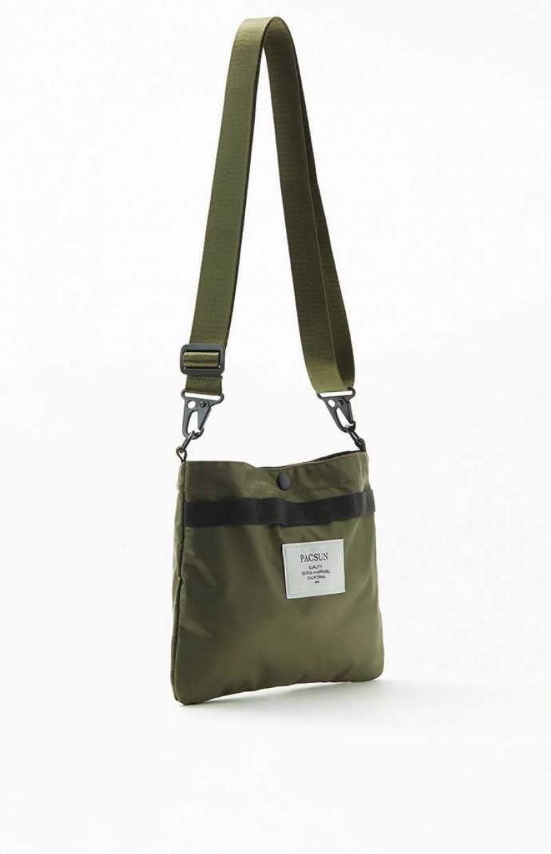 Pánské Crossbody Kabelka PacSun Utility Olivy Zelené | 20ICEWNXK