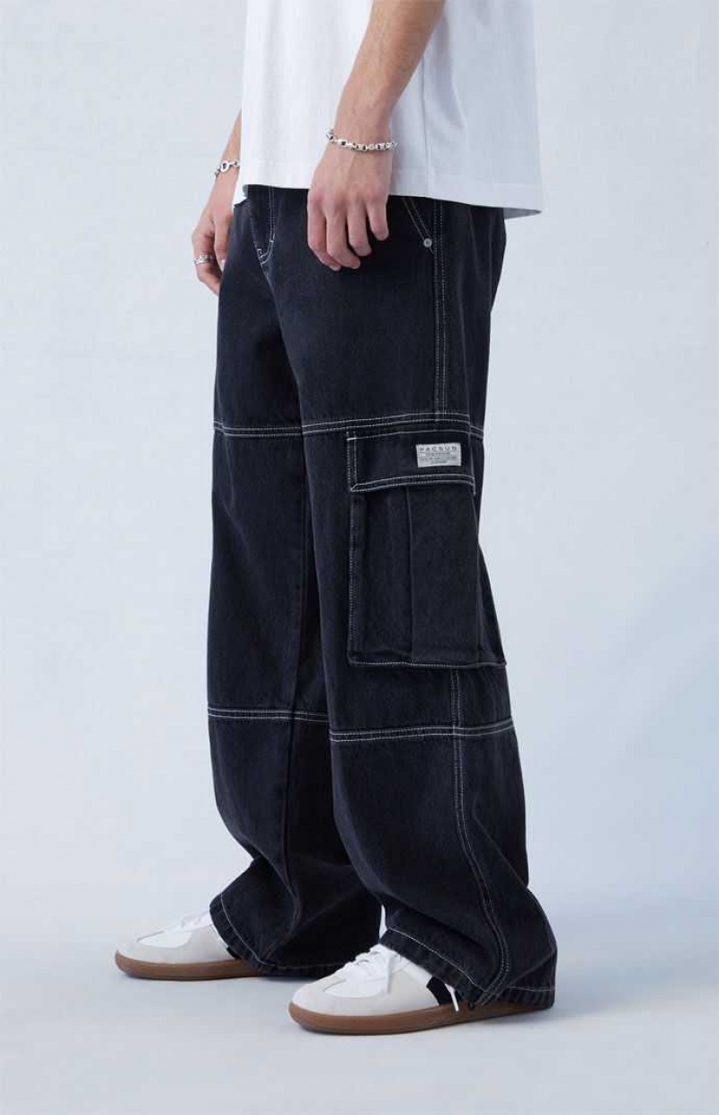 Pánské Džíny PacSun Eco Black Extreme gy Cargo Černé | 06KYWIGAB