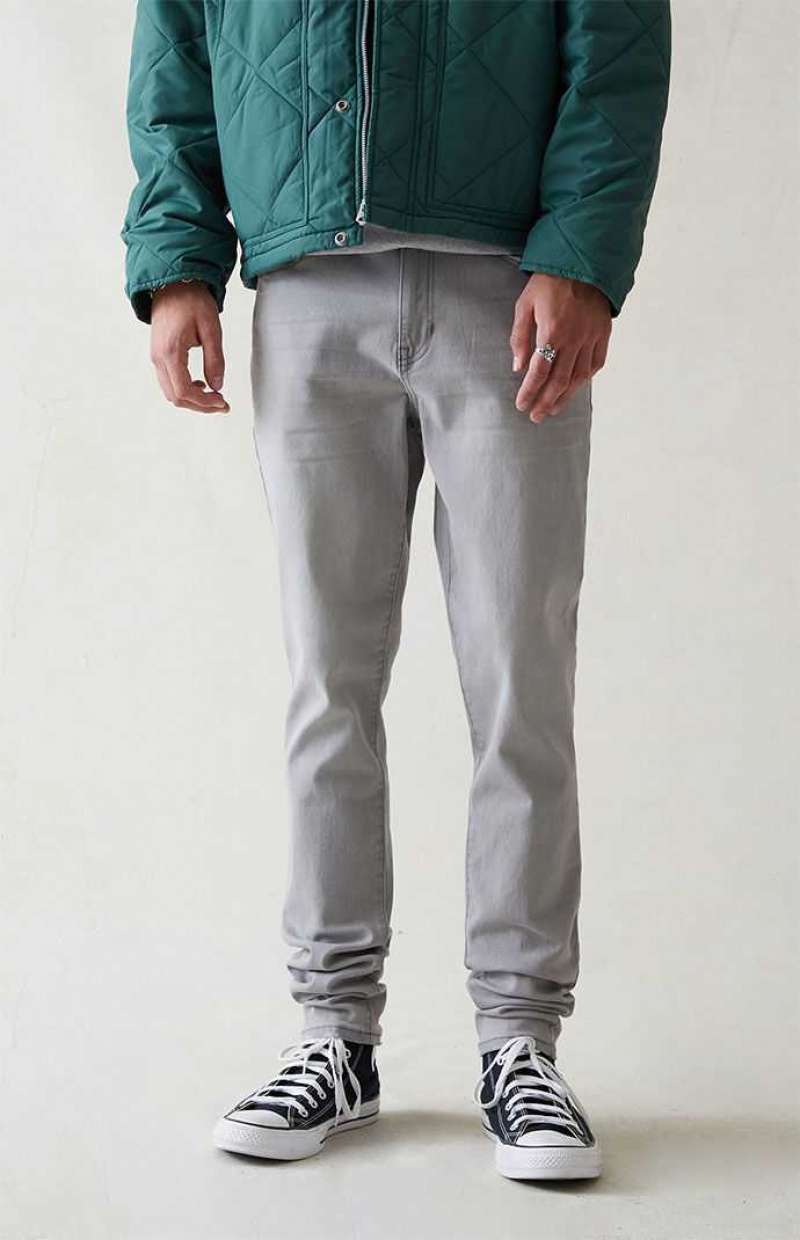 Pánské Džíny PacSun Eco High Stretch Gray Stacked Hubená Šedé | 68TPYHFRW