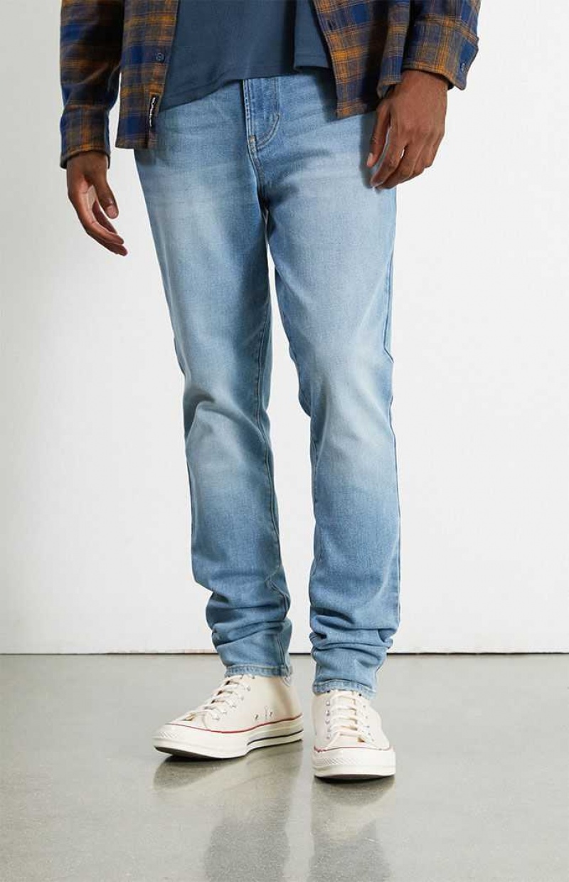 Pánské Džíny PacSun Eco Medium Wash Stacked Hubená Indigo | 09FDPIQEZ