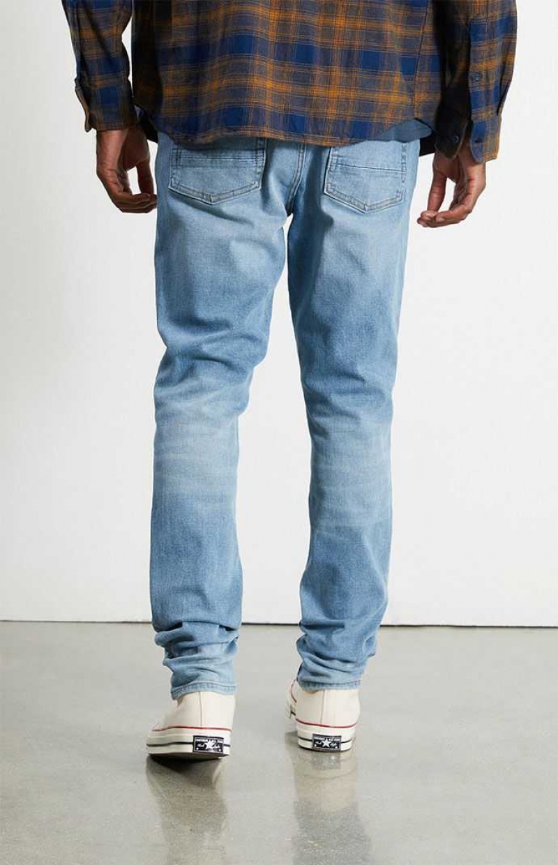 Pánské Džíny PacSun Eco Medium Wash Stacked Hubená Indigo | 09FDPIQEZ