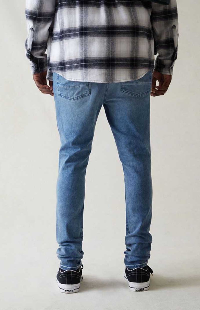 Pánské Džíny PacSun High Stretch Indigo Stacked Hubená Indigo | 60FYSGINW