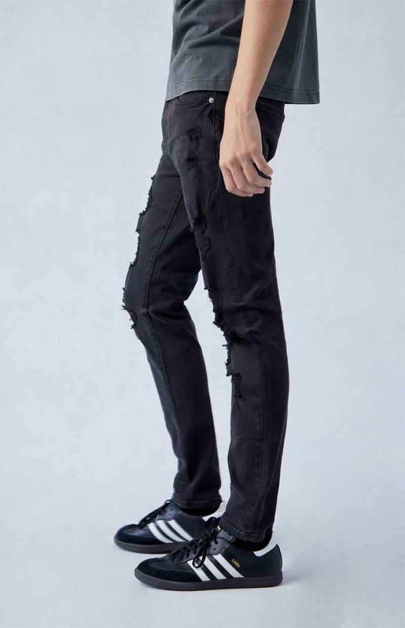 Pánské Džíny PacSun Pohodlí Stretch Black Hubená Černé | 29IVUAEWY