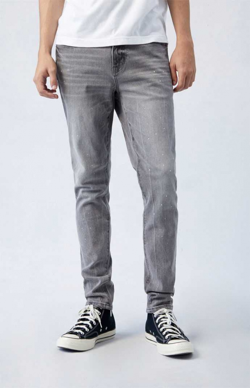 Pánské Džíny PacSun Pohodlí Stretch Gray Stacked Hubená Šedé | 50UYRPKAN