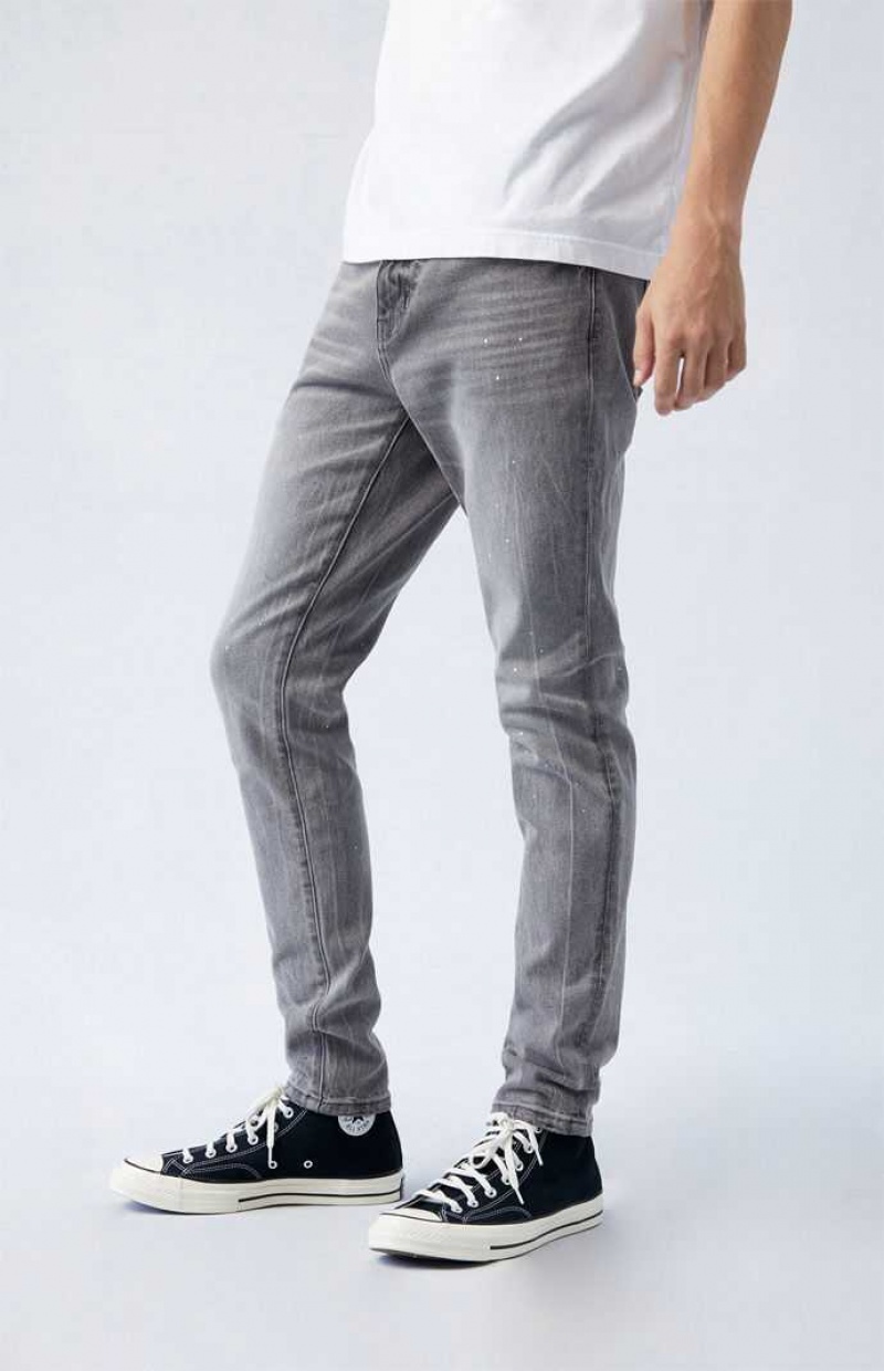 Pánské Džíny PacSun Pohodlí Stretch Gray Stacked Hubená Šedé | 50UYRPKAN