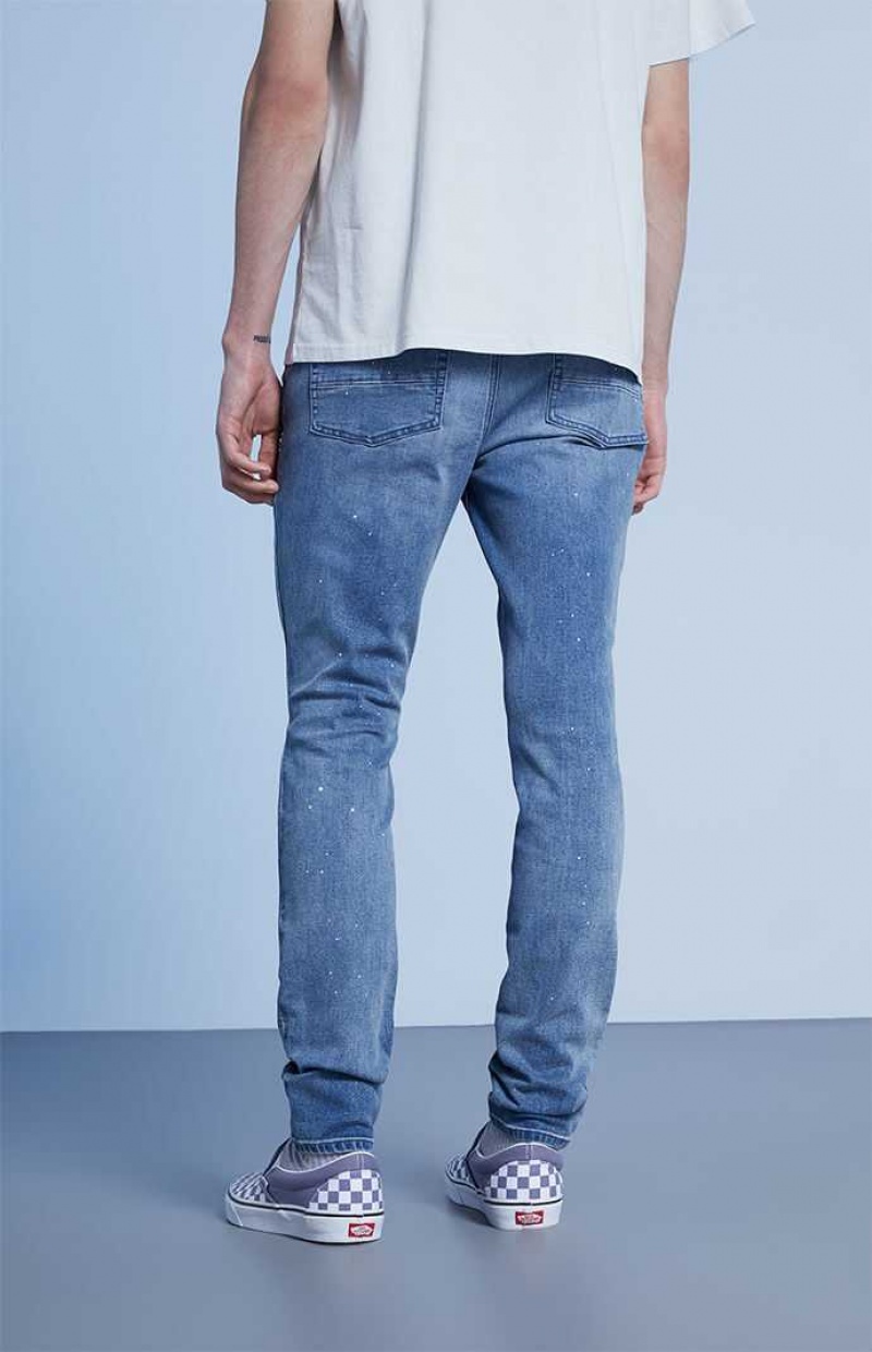 Pánské Džíny PacSun Stacked Hubená Indigo Pohodlí Stretch Tmavě Blankyt | 34FXTRWQB