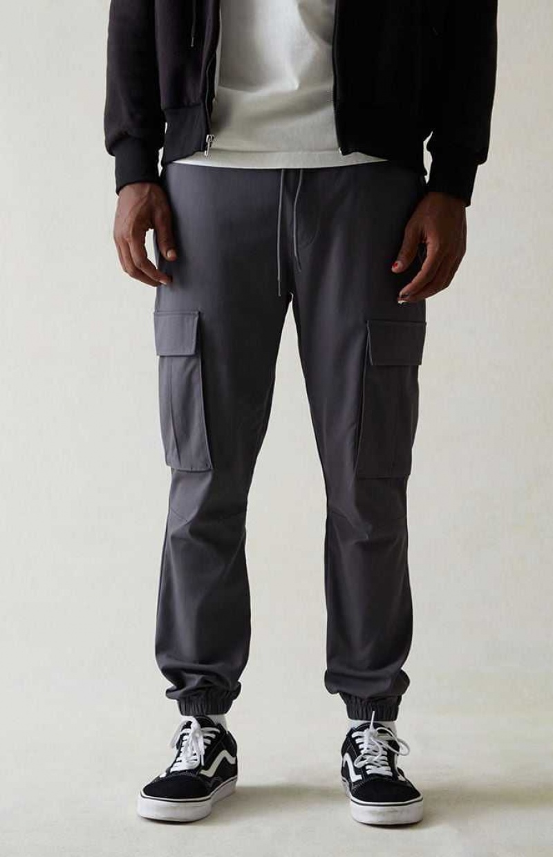 Pánské Jogger Kalhoty PacSun Performance Gray Slim Cargo Tmavě Šedé | 89MVXCHJW