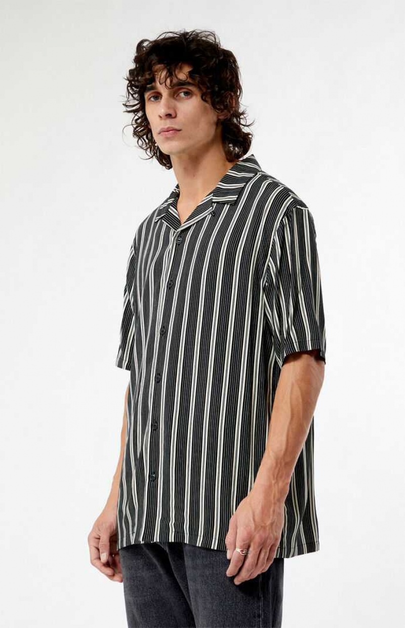 Pánské Košile PacSun Black Viscose Camp Černé | 56PLHQBOT