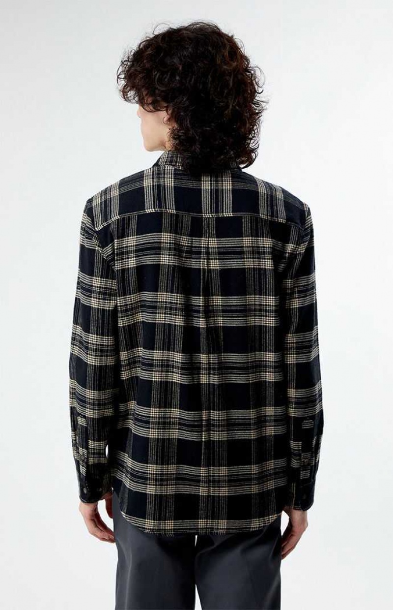 Pánské Košile PacSun Black & Tan Classic Plaid Černé Hnědé | 05ZRVCPXM