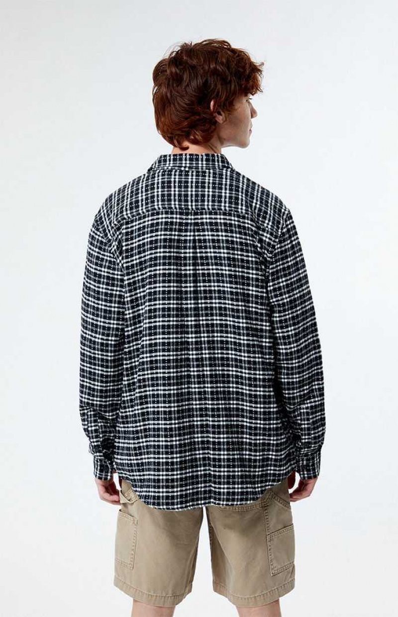 Pánské Košile PacSun Black & White Classic Plaid Černé Bílé | 92OQTEDCV