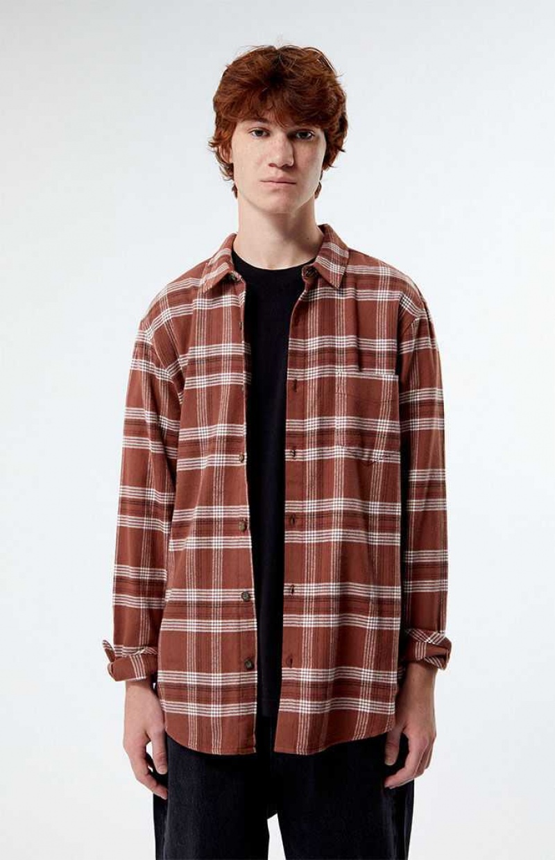 Pánské Košile PacSun Brown Classic Plaid Hnědé | 80VPAKGXZ