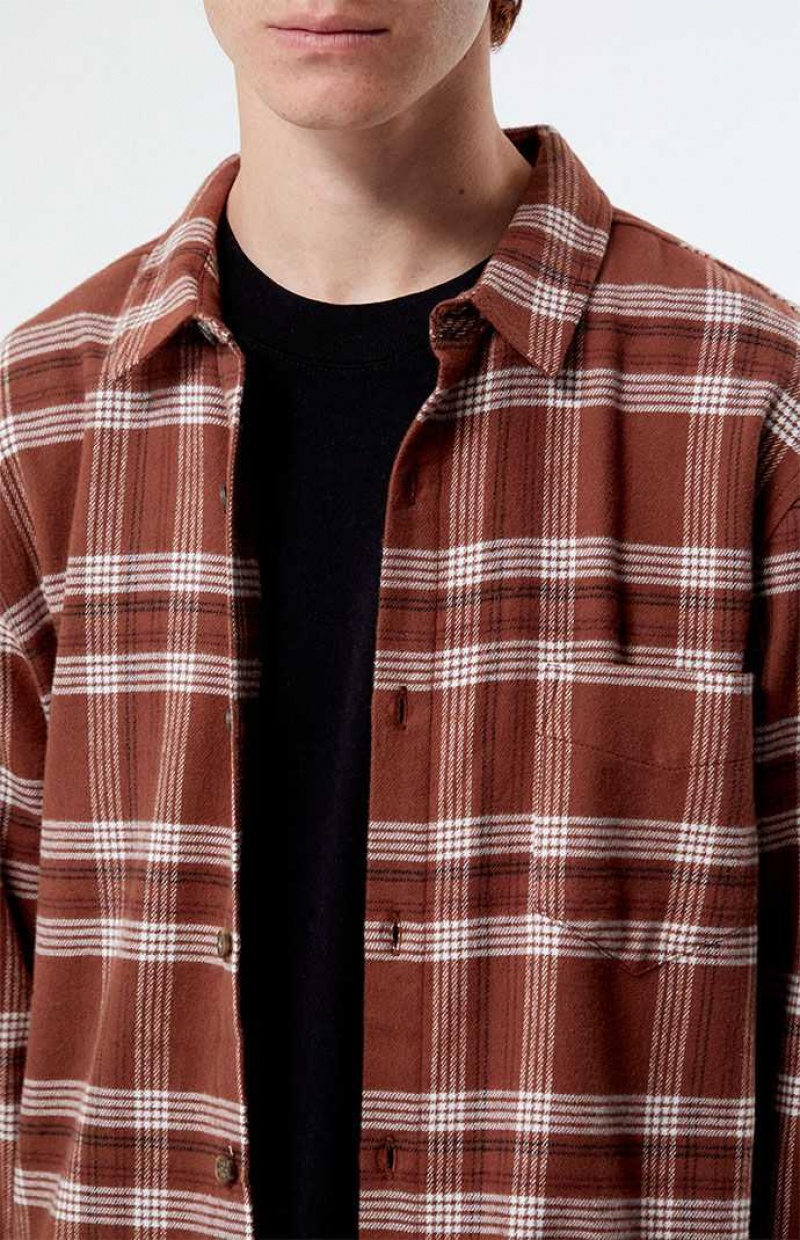 Pánské Košile PacSun Brown Classic Plaid Hnědé | 80VPAKGXZ