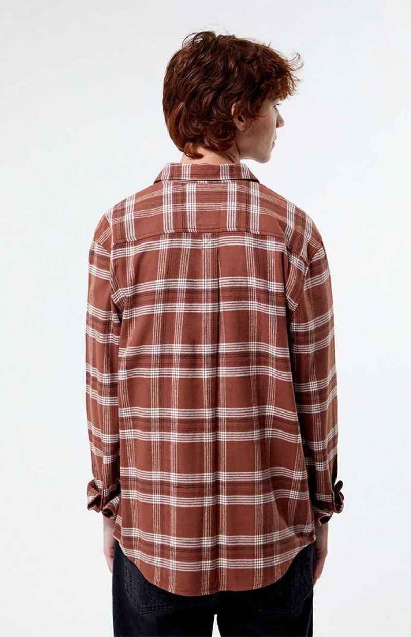 Pánské Košile PacSun Brown Classic Plaid Hnědé | 80VPAKGXZ