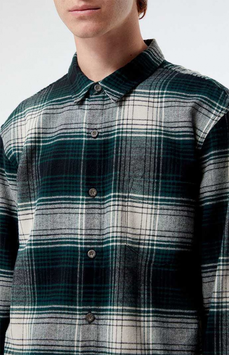 Pánské Košile PacSun Green Classic Plaid Zelene | 68CXHROEM