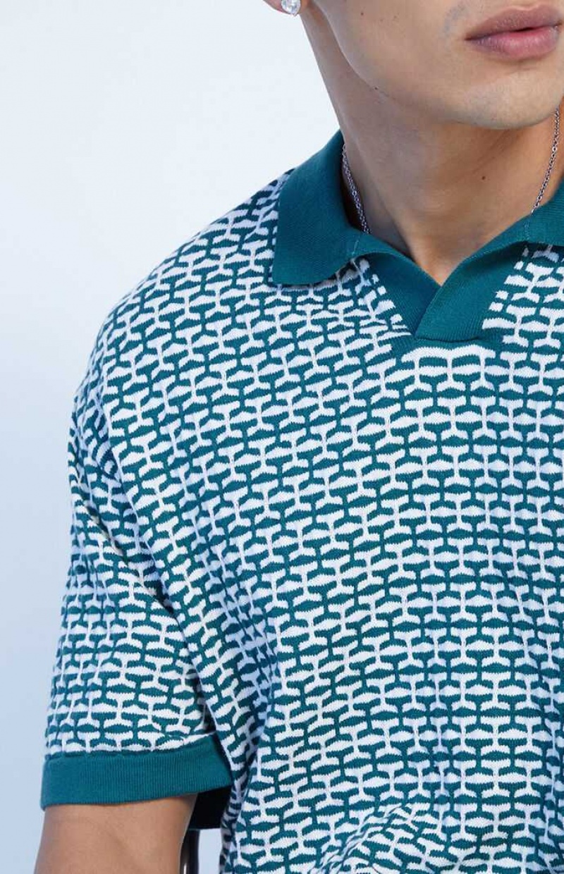 Pánské Košile PacSun Green Woven Polo | 95YIQUTXV