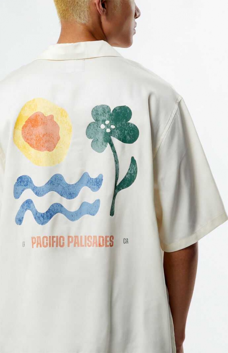 Pánské Košile PacSun Pacific Palisades Oversized Camp Krém | 30OIWSKNQ