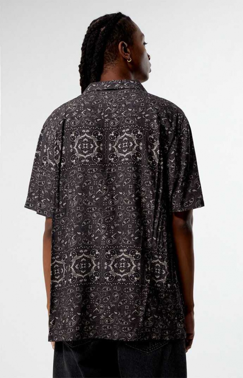 Pánské Košile PacSun Paisley Camp Černé | 38RTXAPYN