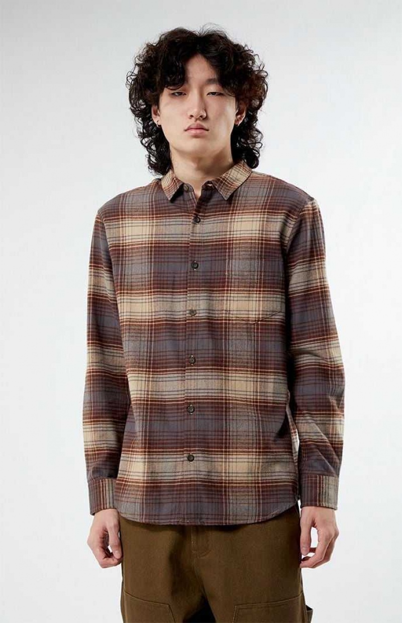 Pánské Košile PacSun Plaid Classic Hnědé Černé | 56HZARMKY