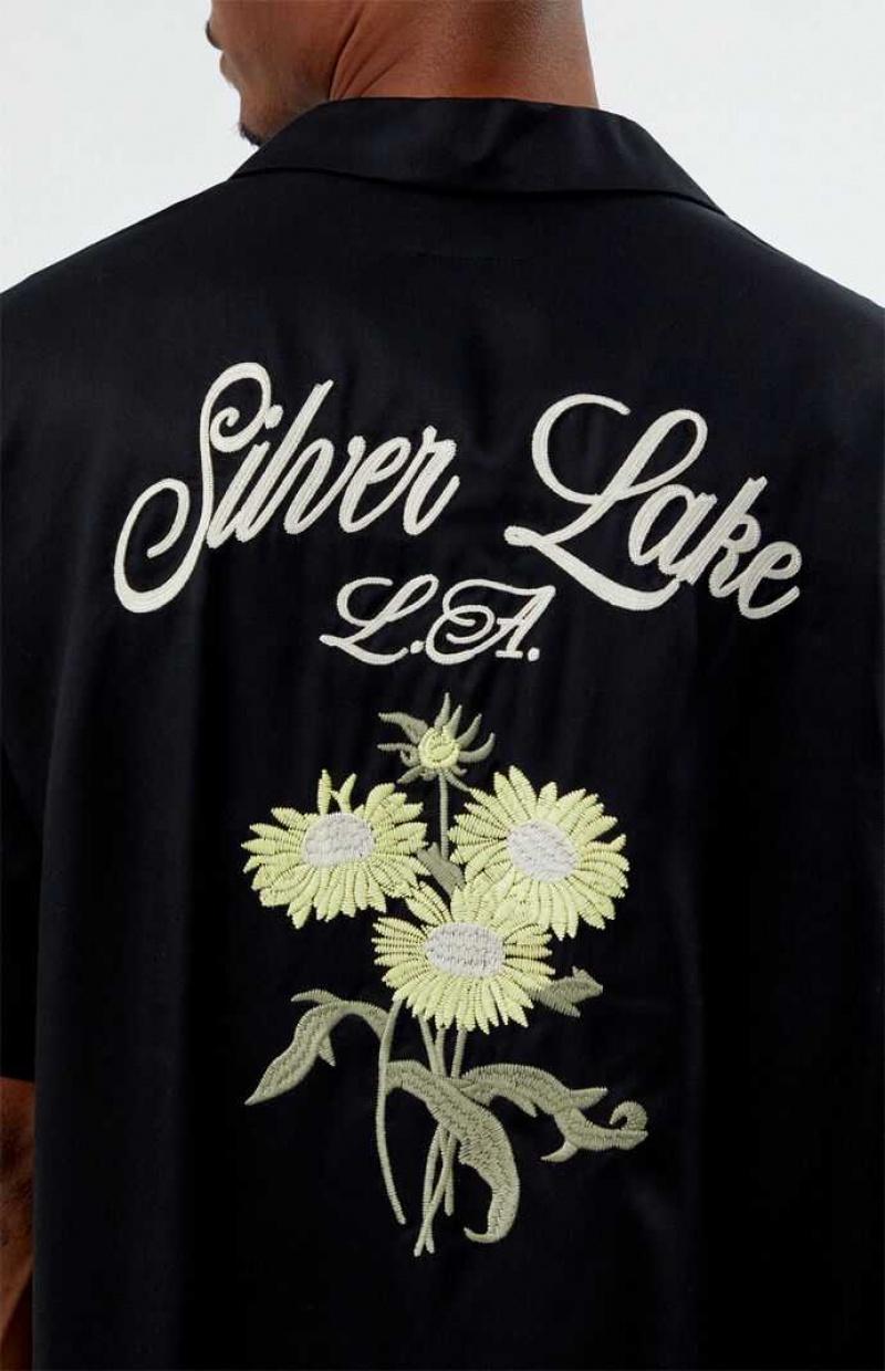 Pánské Košile PacSun Silverlake Oversized Camp Černé | 05QKAHYVR