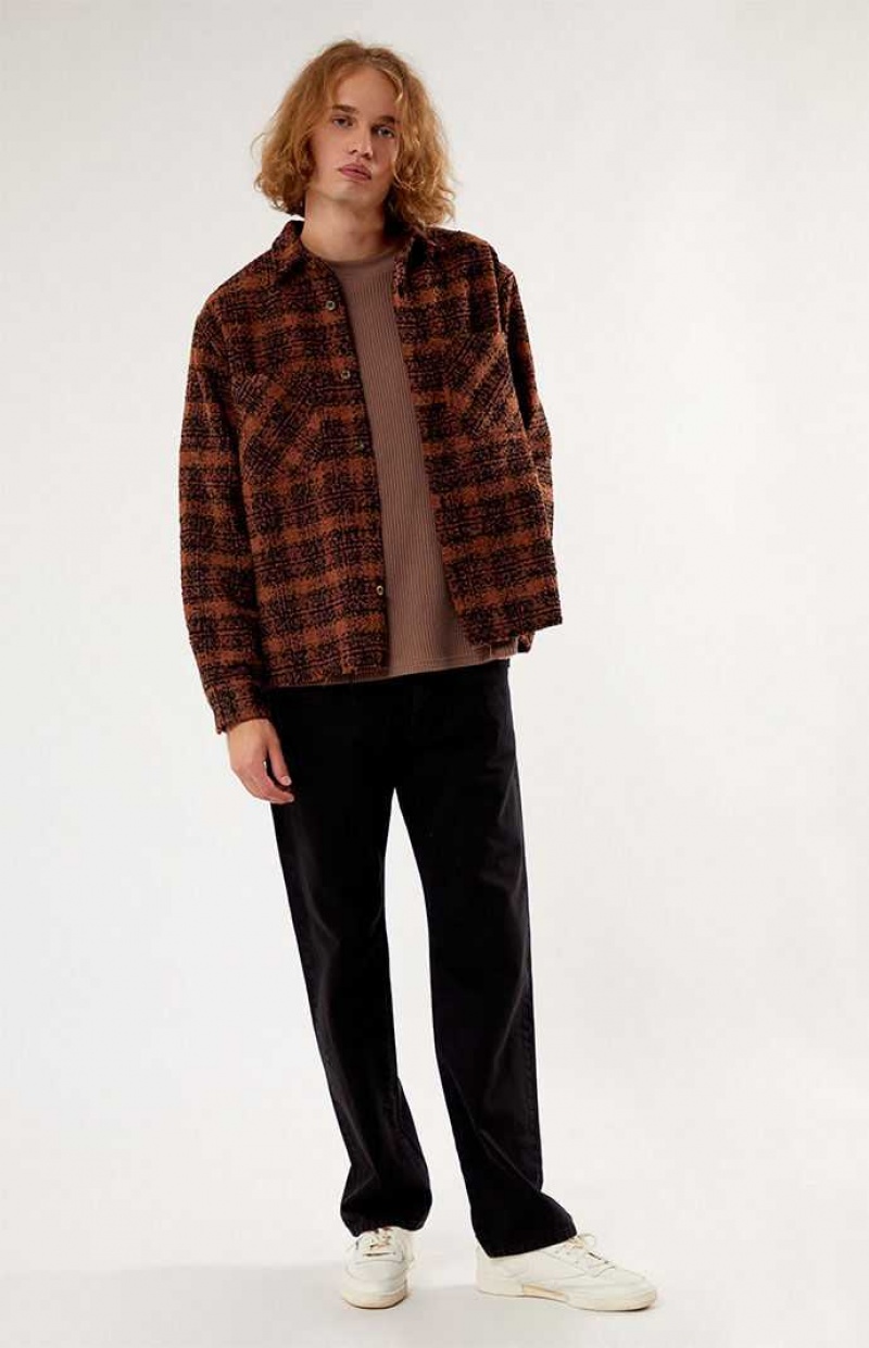 Pánské Košile PacSun Wooly Shadow Plaid Classic MINK | 03KJARXNV