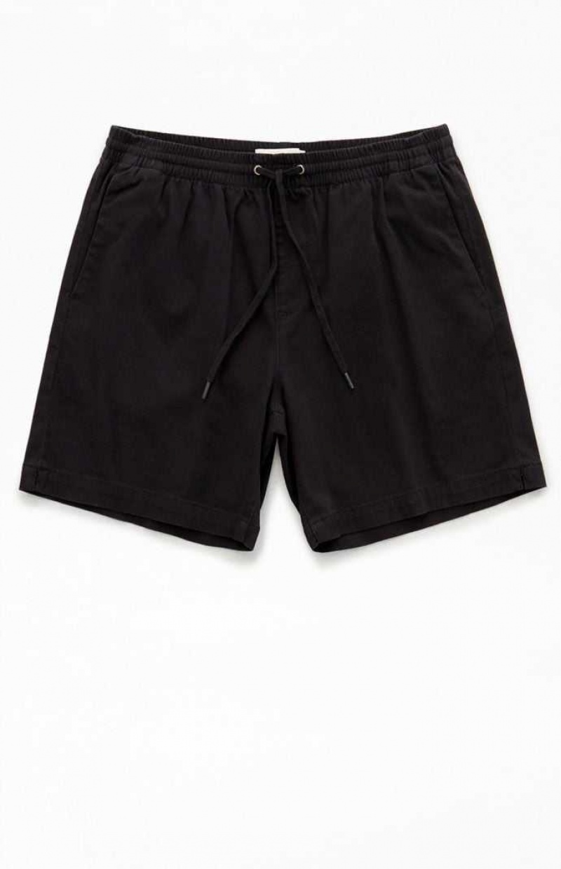 Pánské Kraťasy PacSun Black Twill Volley Černé | 74DNEHXOA