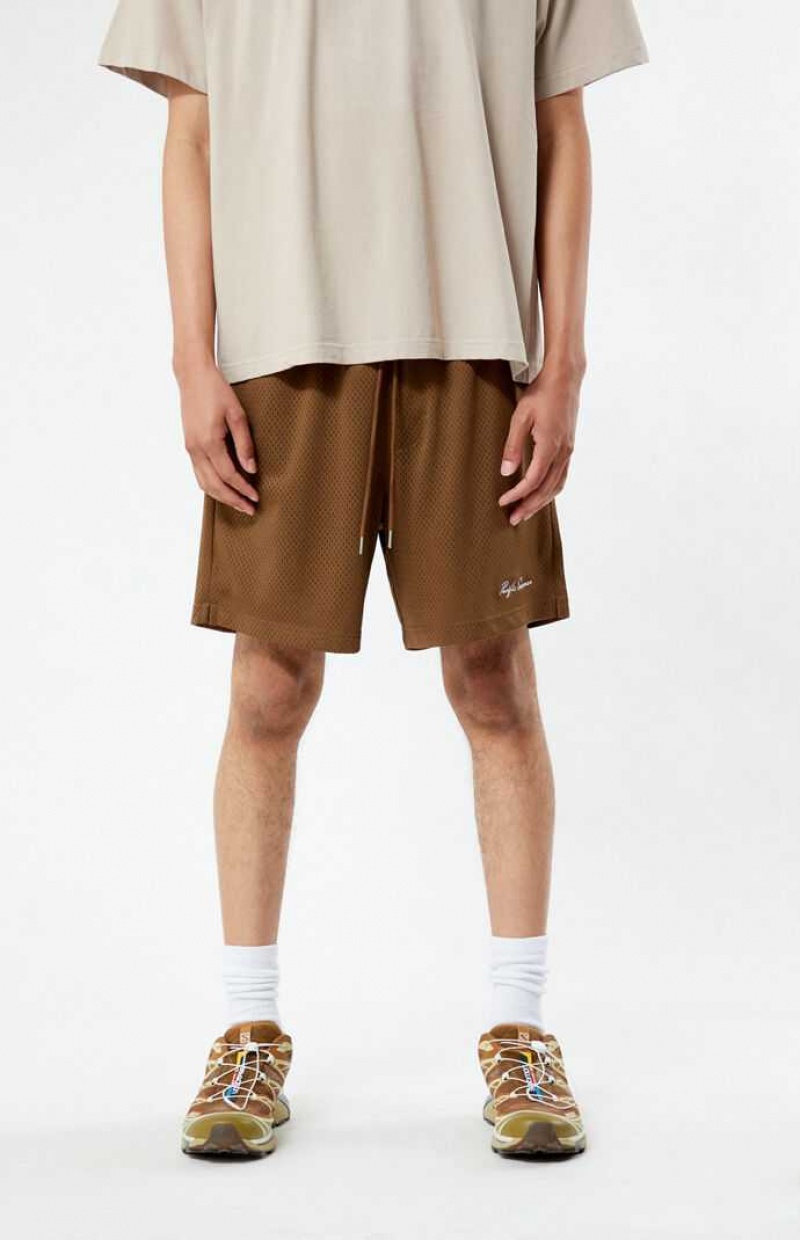 Pánské Kraťasy PacSun Brown Mesh Basketball Hnědé | 23SQEUCIK