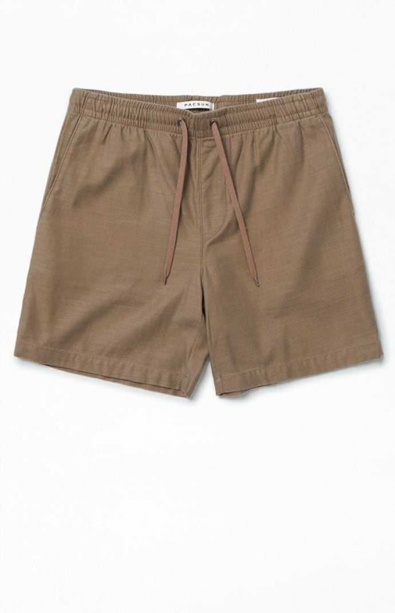 Pánské Kraťasy PacSun Brown Volley Šedé Hnědé | 91KRINCZT