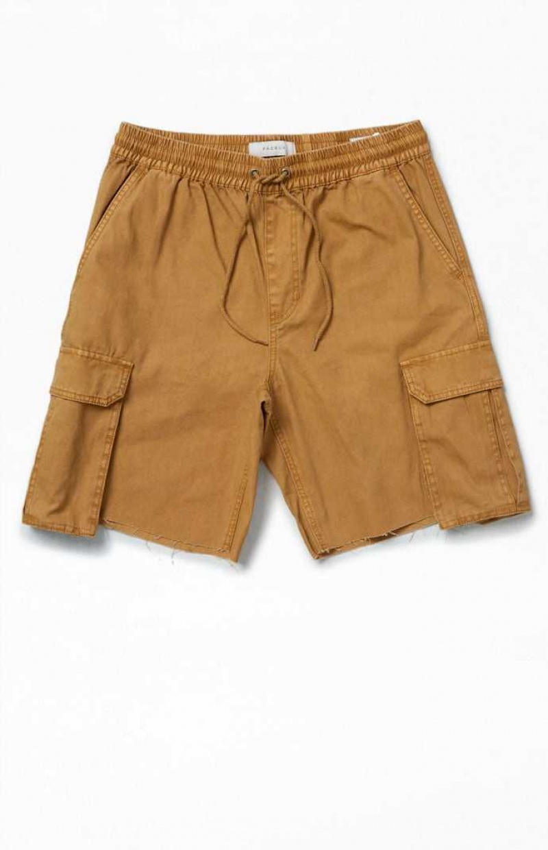 Pánské Kraťasy PacSun Eco Khaki gy Cargo Hnědožlutý | 12OJMAPDQ