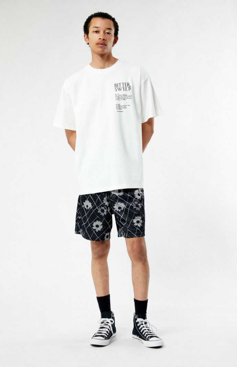 Pánské Kraťasy PacSun Printed Mesh Basketball Černé | 90DKMPNST