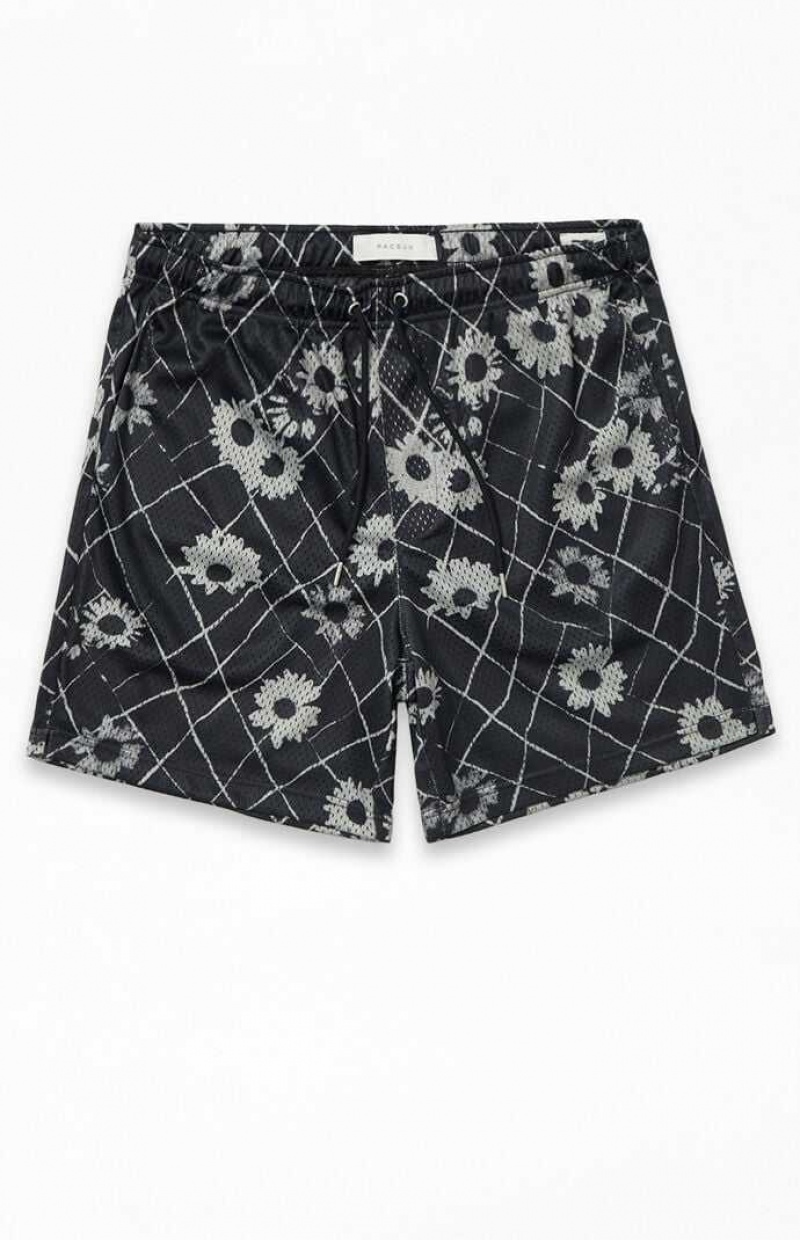 Pánské Kraťasy PacSun Printed Mesh Basketball Černé | 90DKMPNST