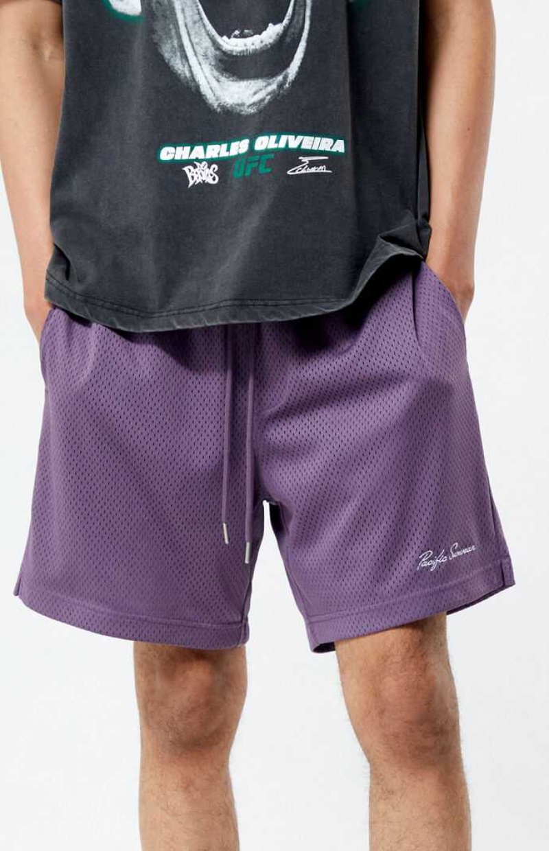 Pánské Kraťasy PacSun Purple Mesh Basketball Fialové | 63AQKXNIV