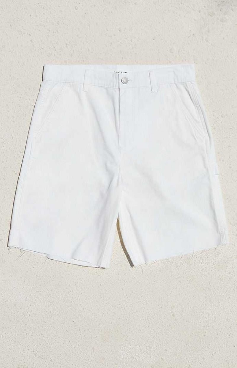 Pánské Kraťasy PacSun White Carpenter Bílé | 71YEWZIUP