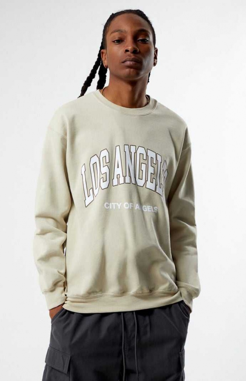 Pánské Mikiny PacSun Los Angeles College Crew Neck Hnědé | 87LYUIZJK