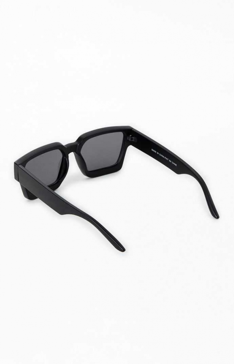 Pánské Sluneční Brýle PacSun Black Square Frame Černé | 26CFEGNXB