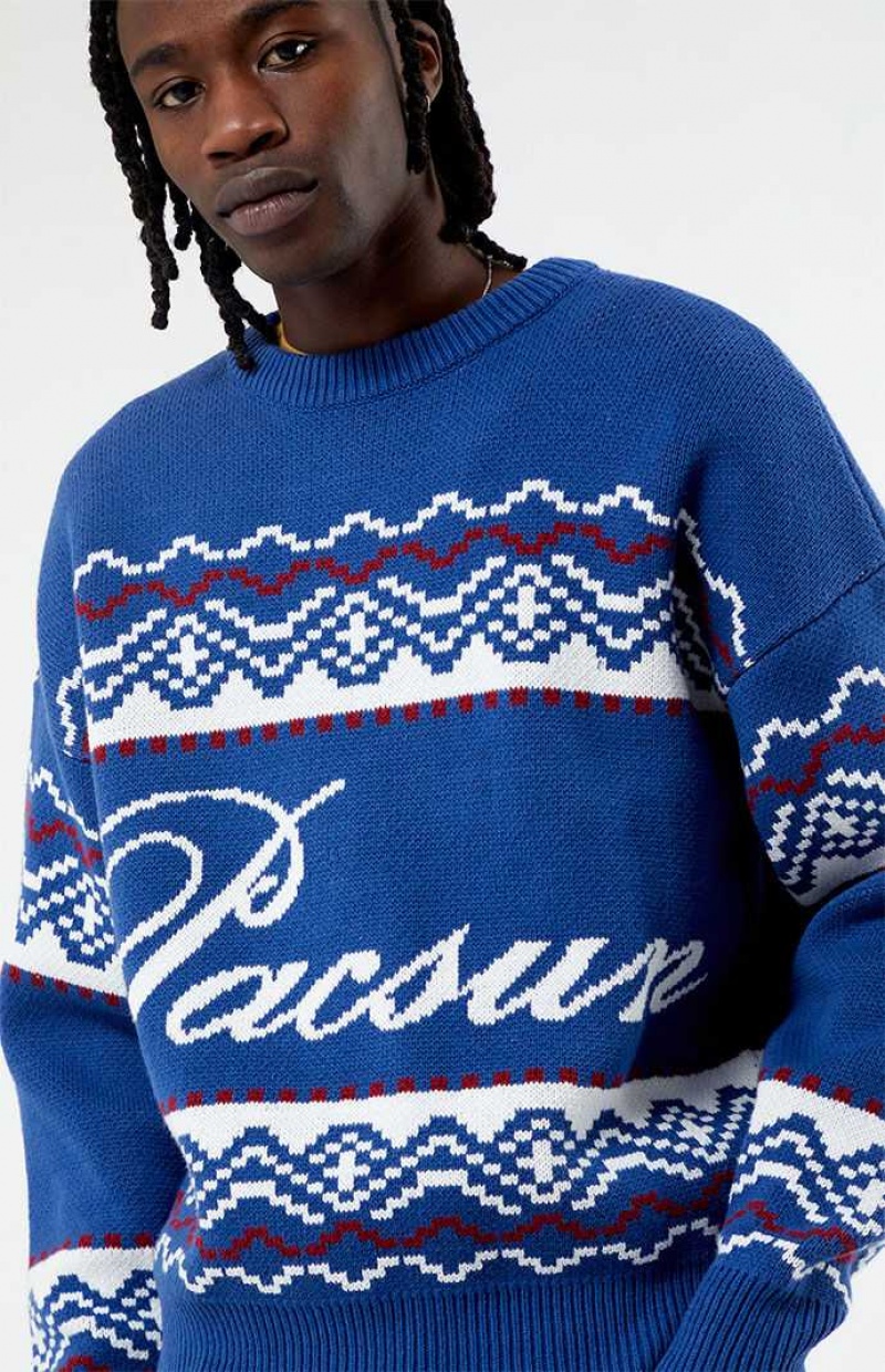 Pánské Svetry PacSun Fairisle Crew Blankyt | 25PJWKZOU