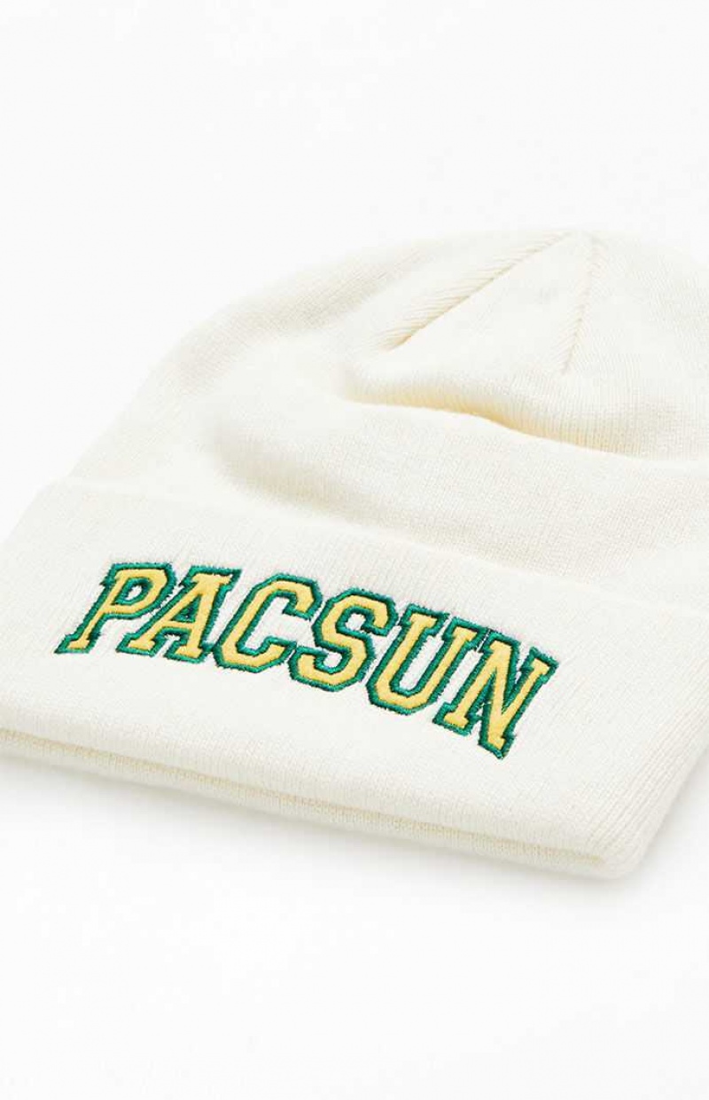 Pánské Čepice PacSun Arch Logo Bílé | 93GVRSFCL